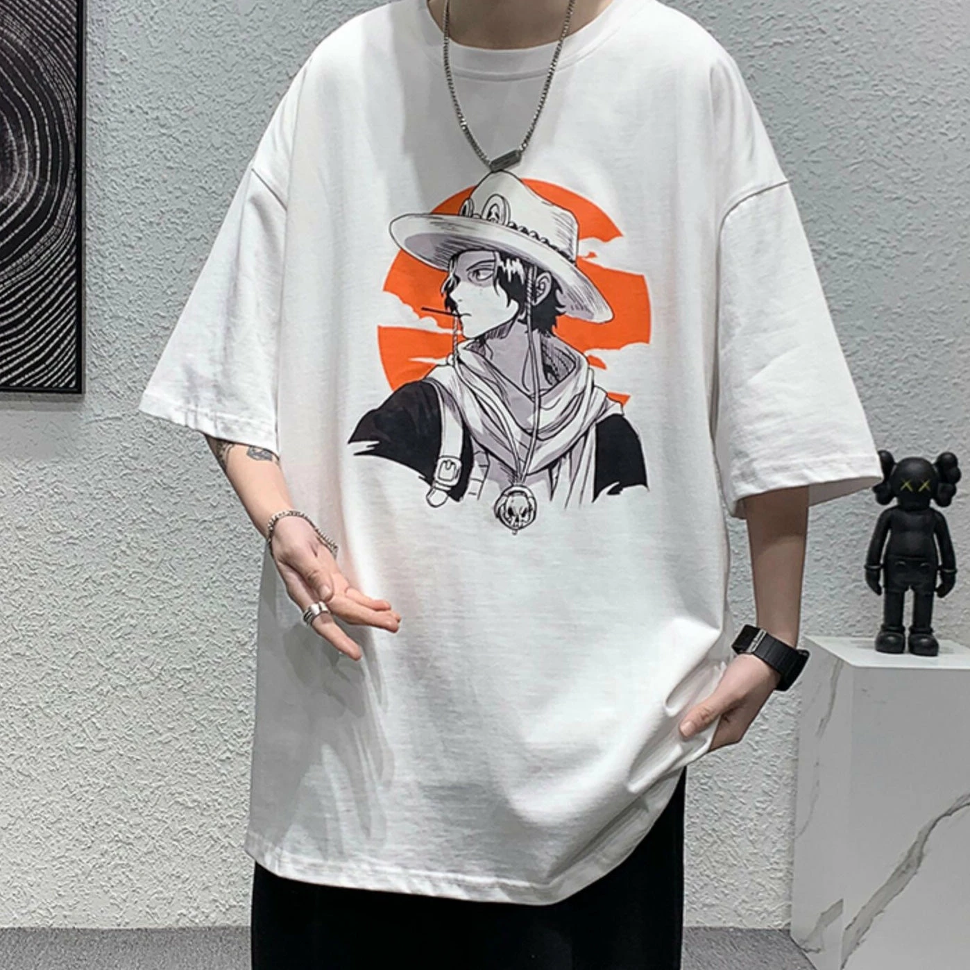 New One Piece Portgas D. Ace Side Face Summer T-shirt 2 New One Piece Portgas D. Ace Side Face Summer T-shirt - Image 2