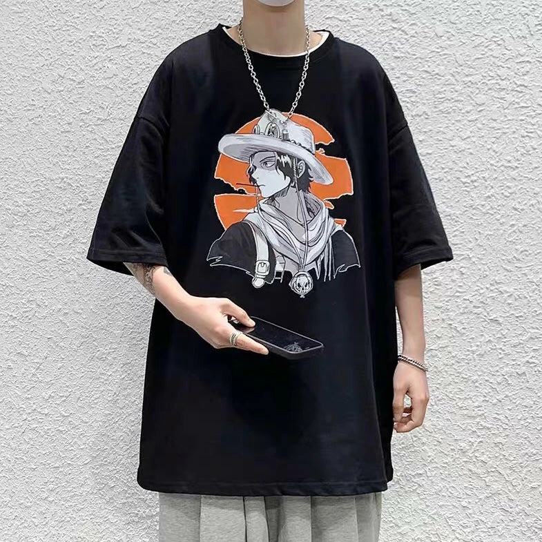 New One Piece Portgas D. Ace Side Face Summer T-shirt 4 New One Piece Portgas D. Ace Side Face Summer T-shirt - Image 4