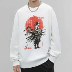 New Zoro, Luffy And Sanji Watercolor Style White Sweatshirt