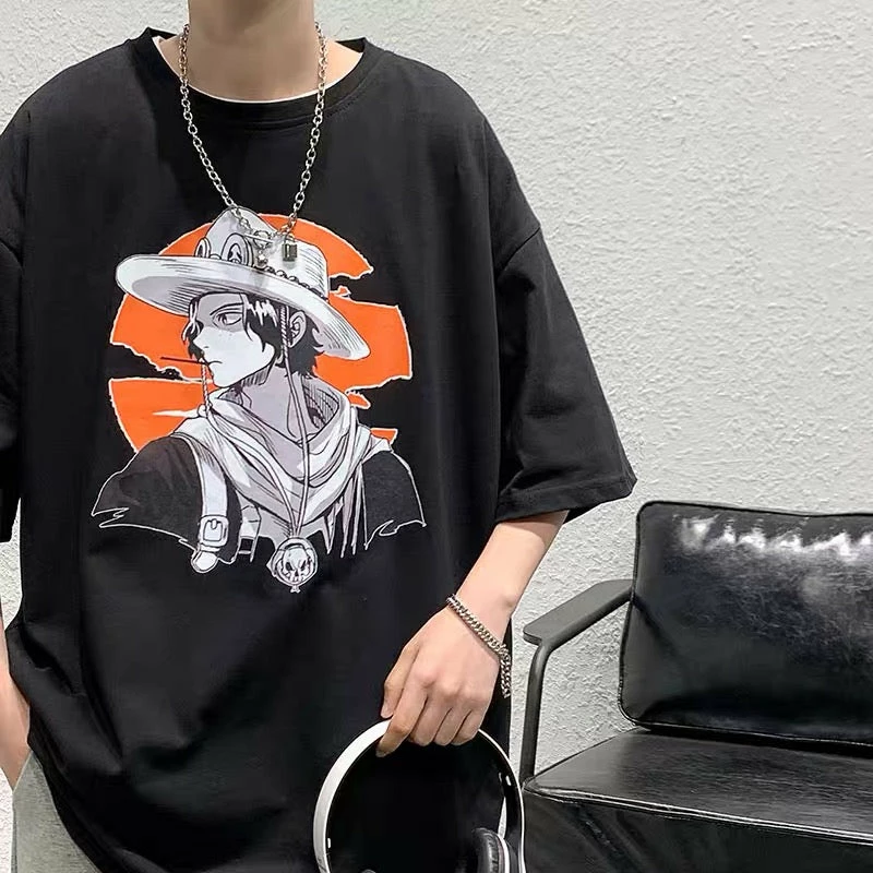 New One Piece Portgas D. Ace Side Face Summer T-shirt 6 New One Piece Portgas D. Ace Side Face Summer T-shirt - Image 6