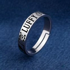 New One Piece Straw Hat Crew Silver Ring And Chain