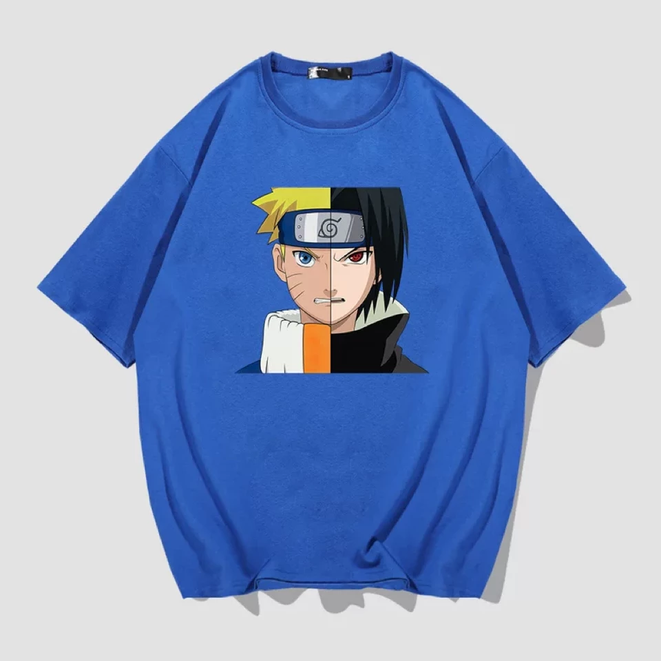 New Naruto Uzumaki And Sasuke Uchiha Half Face Summer T-shirt 5 New Naruto Uzumaki And Sasuke Uchiha Half Face Summer T-shirt - Image 5