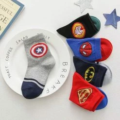 Circumtoy Kid's Superheroes Calf & Ankle & No-show Liner Socks 5-Pack -accessories outlet store IMG 2316 2048x
