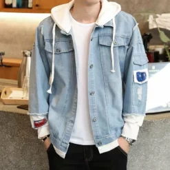 Circumtoy One Piece Stylish Hooded Denim Jacket -accessories outlet store IMG 2411 2048x