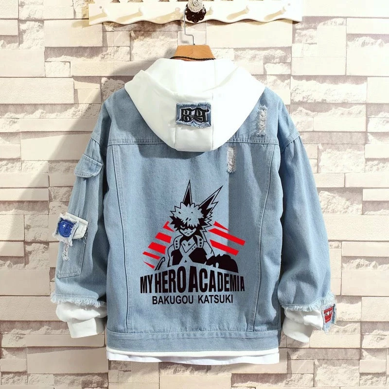 New My Hero Academia Stylish Hooded Denim Jacket 3 New My Hero Academia Stylish Hooded Denim Jacket - Image 3