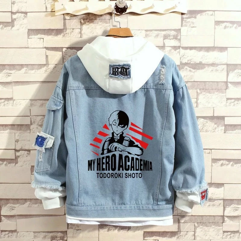 New My Hero Academia Stylish Hooded Denim Jacket 4 New My Hero Academia Stylish Hooded Denim Jacket - Image 4