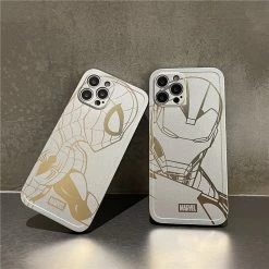 New Iron Man & Spider Man Golden Outline IPhone Case