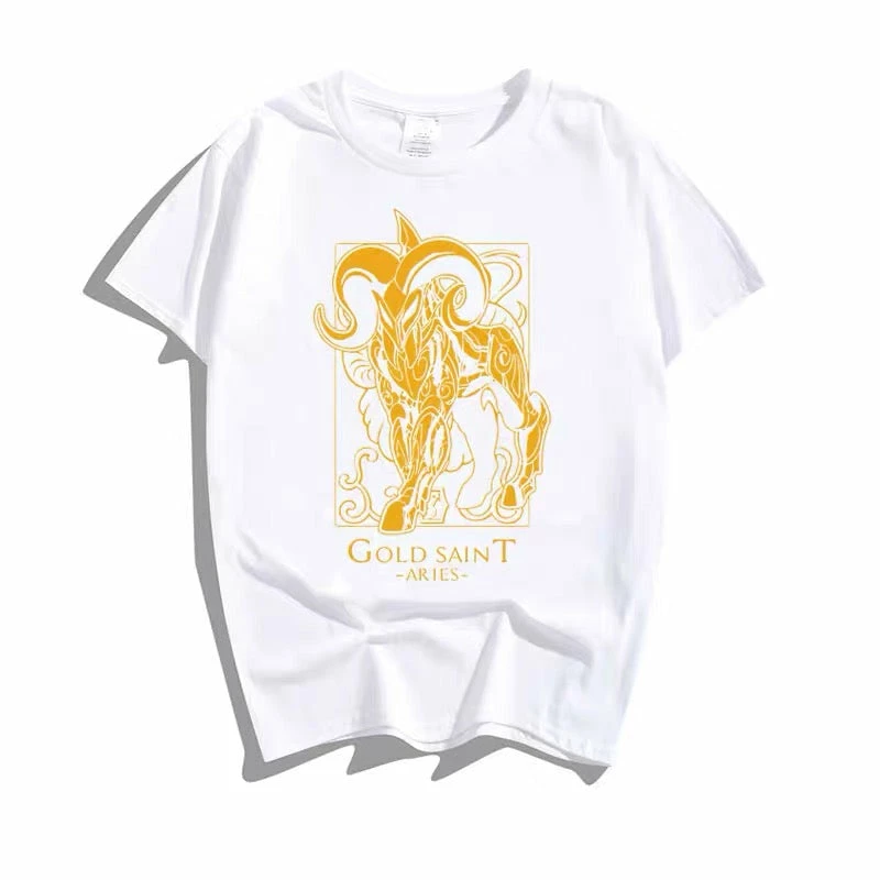 New Saint Seiya 12 Gold Saints Constellation White Summer T-shirt 4 New Saint Seiya 12 Gold Saints Constellation White Summer T-shirt - Image 4