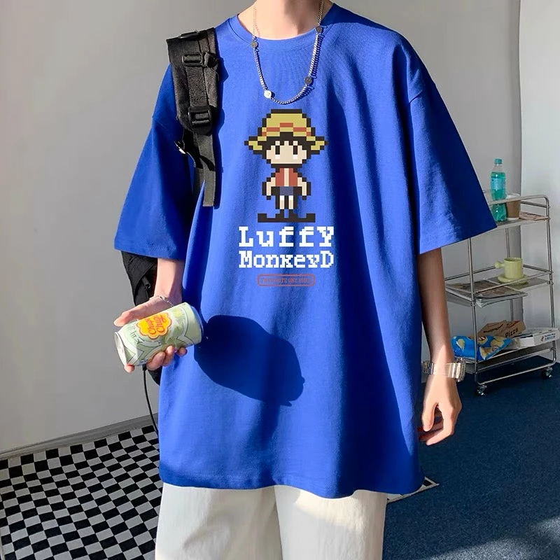 New Cute Monkey D. Luffy Pixel Summer T-shirt 4 New Cute Monkey D. Luffy Pixel Summer T-shirt - Image 4