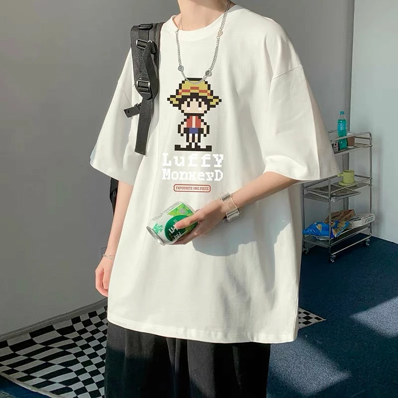 New Cute Monkey D. Luffy Pixel Summer T-shirt 2 New Cute Monkey D. Luffy Pixel Summer T-shirt - Image 2