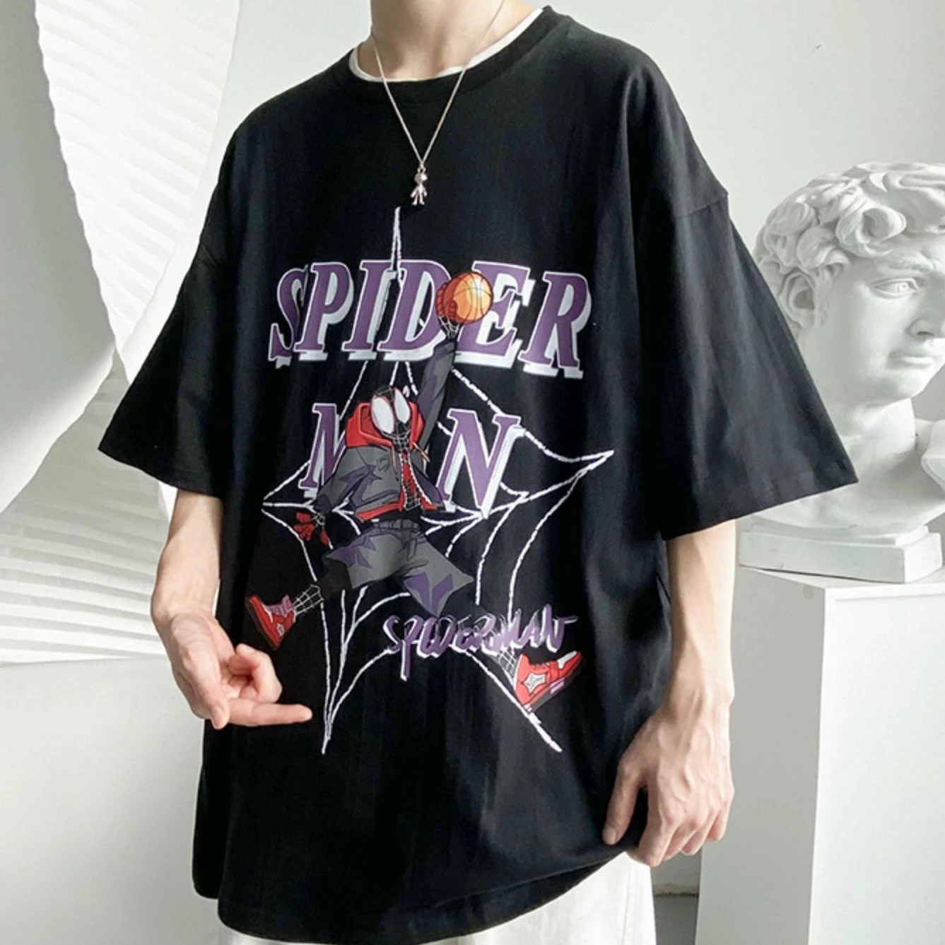 New Spider-Man Playing Basketball Summer T-shirt 3 New Spider-Man Playing Basketball Summer T-shirt - Image 3