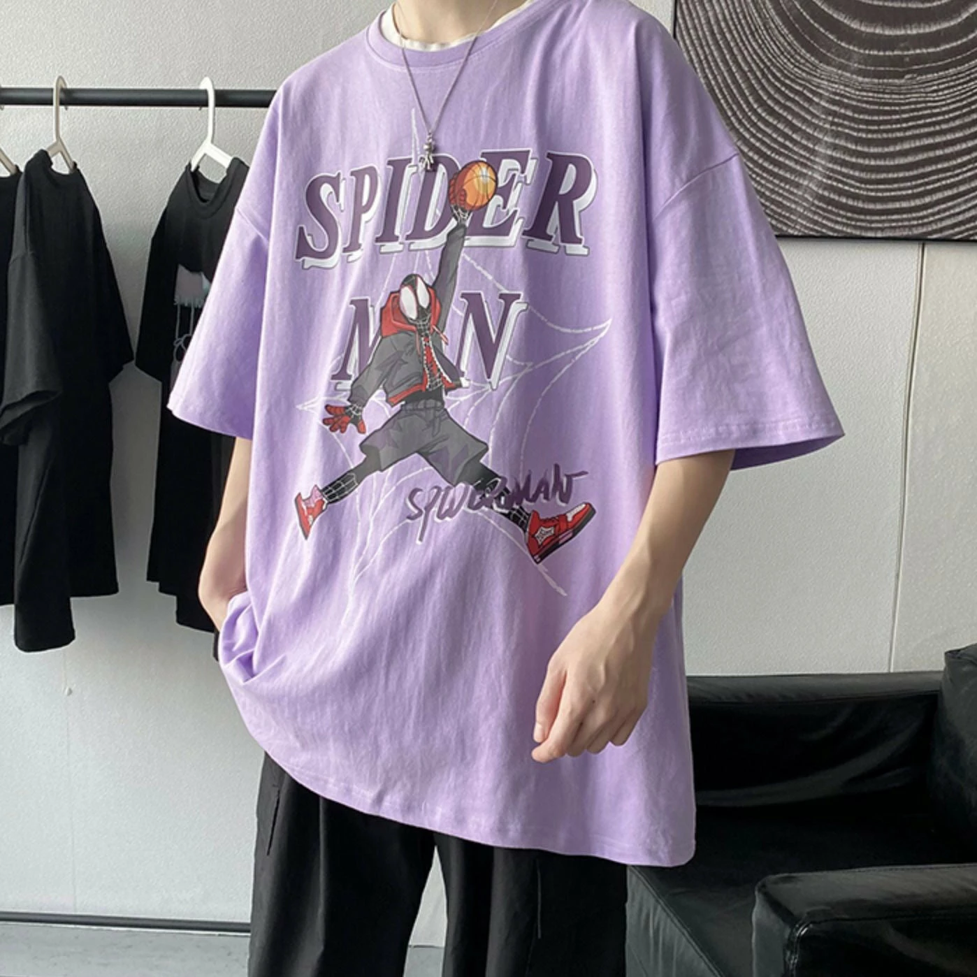 New Spider-Man Playing Basketball Summer T-shirt 7 New Spider-Man Playing Basketball Summer T-shirt - Image 7