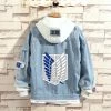 New Attack On Titan Stylish Hooded Denim Jacket