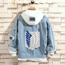 New Attack On Titan Stylish Hooded Denim Jacket