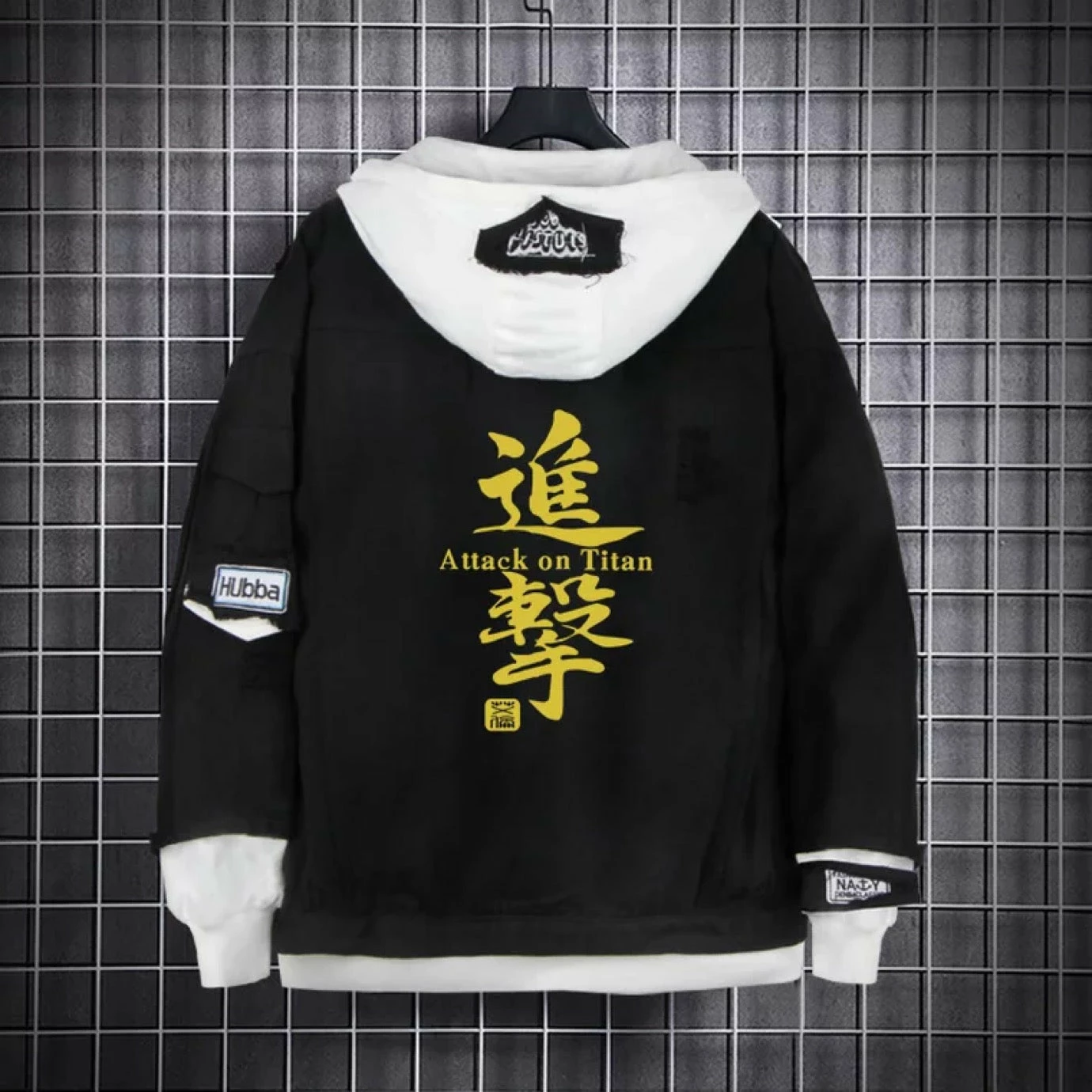 New Attack On Titan Black Layered Hooded Denim Jacket 4 New Attack On Titan Black Layered Hooded Denim Jacket - Image 4