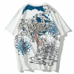 New Naruto Kurama With Chrysanthemum Embroidery Summer T-shirt -accessories outlet store Kurama 2048x