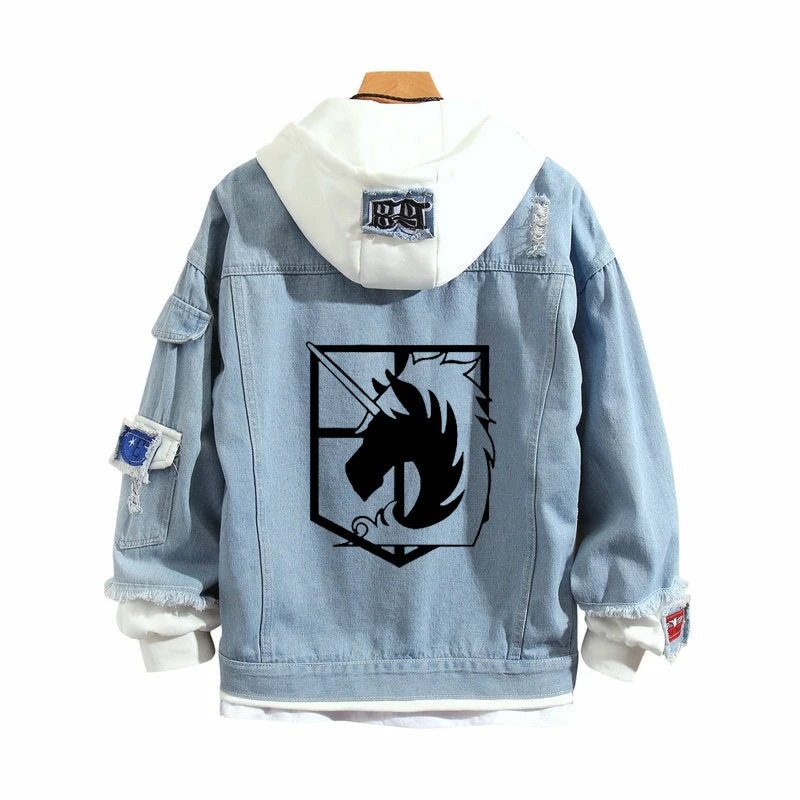New Attack On Titan Stylish Hooded Denim Jacket 6 New Attack On Titan Stylish Hooded Denim Jacket - Image 6