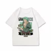 New One Piece Character With Logo White Summer T-shirt