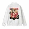 Circumtoy One Piece Character Printing White Denim Jacket