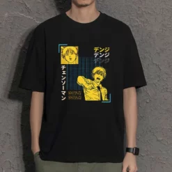 New Chainsaw Man Black&White Summer T-shirt -accessories outlet store O1CN01rXJ5tQ24PvIEufSs4 1114367384 2048x