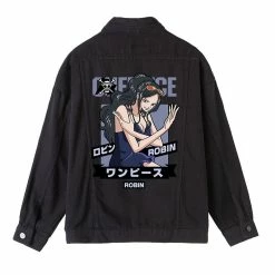 Circumtoy One Piece Character Printing Black Denim Jacket -accessories outlet store O1CN01vH2VcH1aNESmxz9N5 2206841533317 2048x