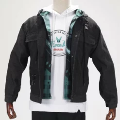 New Demon Slayer Tanjiro Kamado Double Layer Denim Hooded Jacket -accessories outlet store TanjiroKamado 2048x