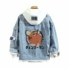 New Chainsaw Man Stylish Hooded Denim Jacket
