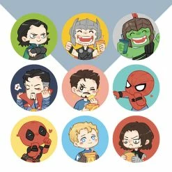 Circumtoy Marvel Avengers Fanart Badge 9 Pack