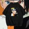 New Naruto Uzumaki And Sasuke Uchiha Half Face Summer T-shirt