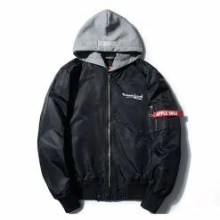 New Captain America Unisex Baseball Jacket With Hood 13 New Captain America Unisex Baseball Jacket With Hood -accessories outlet store black jacket front 2048x