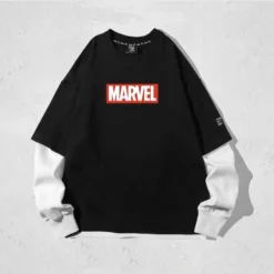 New Spider-Man Loose Fit Double Layer Long Sleeves T-shirt -accessories outlet store black marvel 2048x