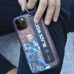 Circumtoy Marvel Comics Wrist Strap Hand IPhone 11 Series Case -accessories outlet store black widow 2048x