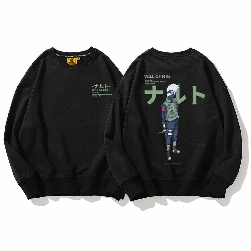 New Naruto, Kakashi & Gaara Will Of Fire Pullover Sweatshirt 9 New Naruto, Kakashi & Gaara Will Of Fire Pullover Sweatshirt - Image 9