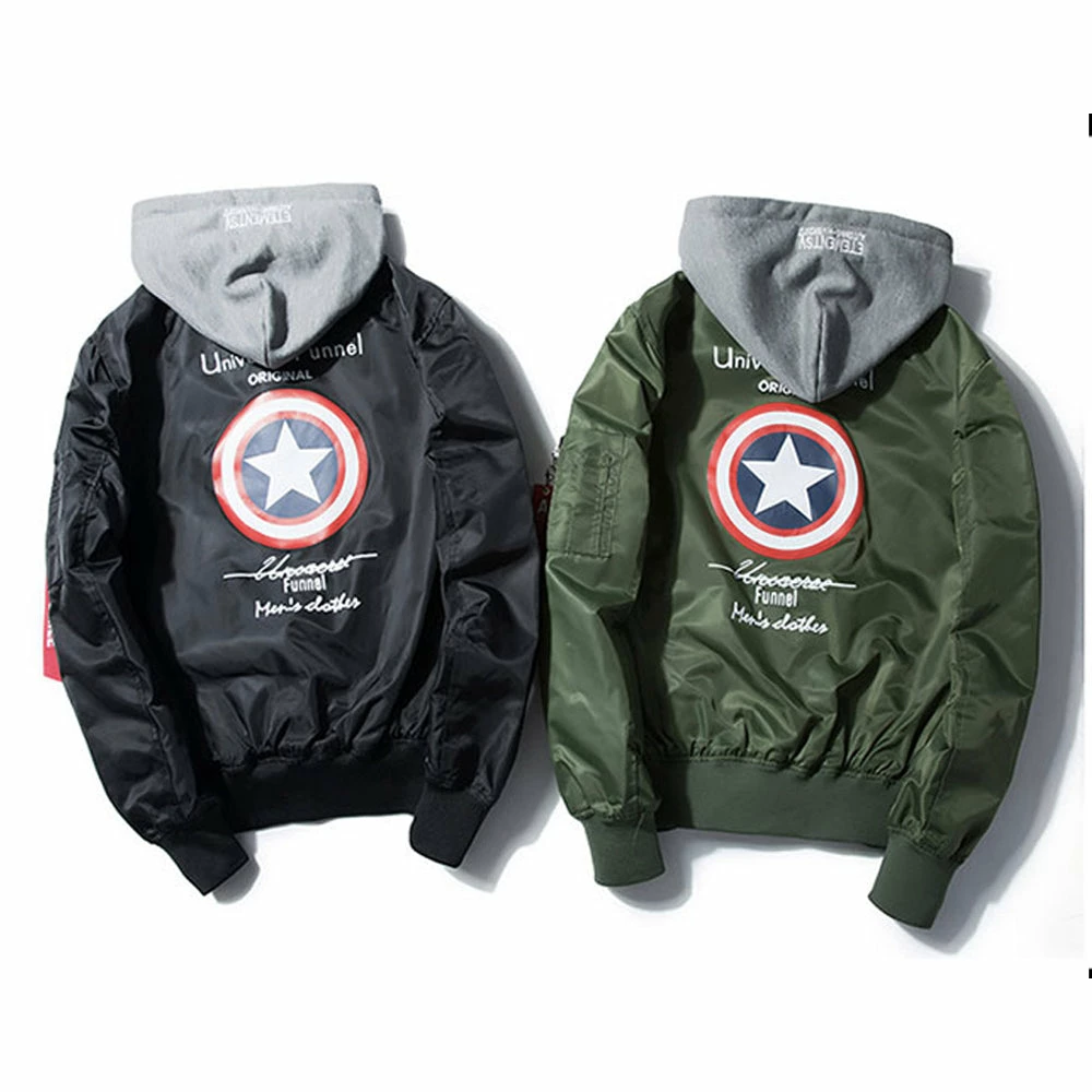 New Captain America Unisex Baseball Jacket With Hood 9 New Captain America Unisex Baseball Jacket With Hood - Image 9