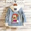 Circumtoy One Piece Stylish Hooded Denim Jacket - Character Pattern