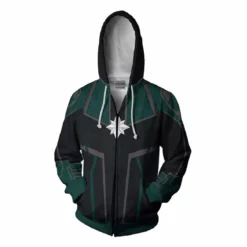 Circumtoy Captain Marvel Carol Danvers Zip Up Hoodie -accessories outlet store green1 2048x