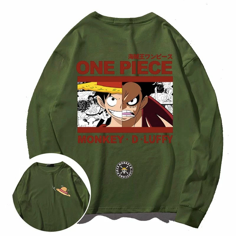 New Monkey D. Luffy Double-Faced Long Sleeve T-shirt 6 New Monkey D. Luffy Double-Faced Long Sleeve T-shirt - Image 6