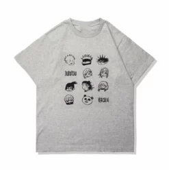 New Chibi Jujutsu Kaisen Grid Summer T-shirt -accessories outlet store grey 186a5224 e117 45f6 bd35 426c69288f34 2048x