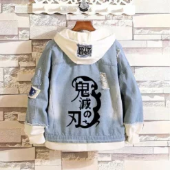 New Demon Slayer: Kimetsu No Yaiba Stylish Hooded Denim Jacket -accessories outlet store logo 2048x