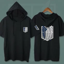 New Attack On Titan Symbol Hooded Summer T-shirt
