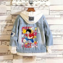 Circumtoy One Piece Stylish Hooded Denim Jacket - Character Pattern -accessories outlet store luffy4 2048x