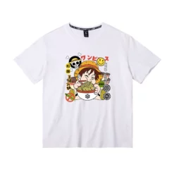 New One Piece Luffy Eating Ramen Summer T-shirt
