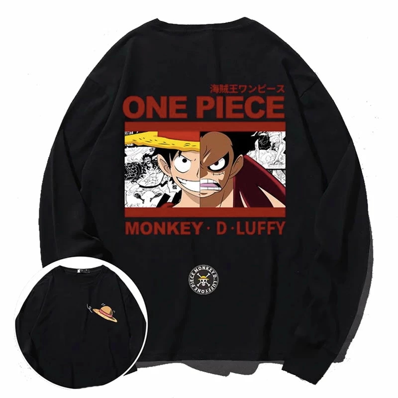 New Monkey D. Luffy Double-Faced Long Sleeve T-shirt 1 New Monkey D. Luffy Double-Faced Long Sleeve T-shirt