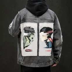 New Marvel Hulk VS Spider-Man Men Denim Patch Jacket