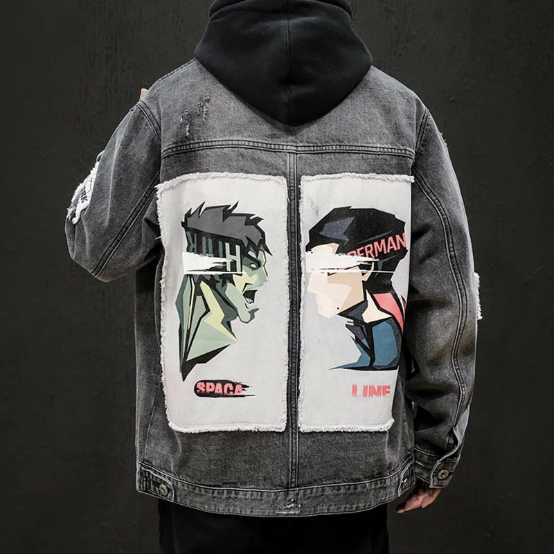 New Marvel Hulk VS Spider-Man Men Denim Patch Jacket 1 New Marvel Hulk VS Spider-Man Men Denim Patch Jacket