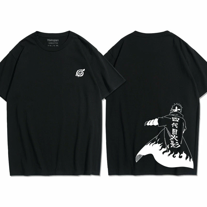 New Minato Namikaze Silhouette Portrait Summer T-shirt 3 New Minato Namikaze Silhouette Portrait Summer T-shirt - Image 3