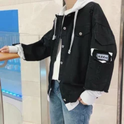 Circumtoy One Piece Black Layered Hooded Denim Jacket -accessories outlet store model 40a0bcda c6bb 46f1 a1ab 8610be600457 2048x