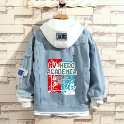 New My Hero Academia Stylish Hooded Denim Jacket