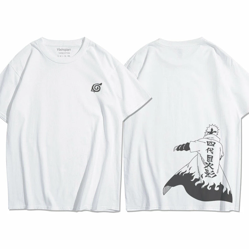 New Minato Namikaze Silhouette Portrait Summer T-shirt 4 New Minato Namikaze Silhouette Portrait Summer T-shirt - Image 4