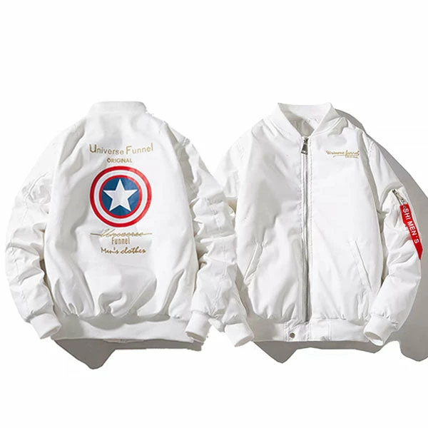 New Captain America Unisex Baseball Jacket With Hood 1 New Captain America Unisex Baseball Jacket With Hood